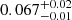 $ 0.067^{+0.02}_{-0.01} $