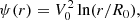 $$ \begin{aligned} \psi (r) = V_0^2 \ln (r/R_0), \end{aligned} $$
