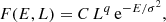 $$ \begin{aligned} F(E,L) = C \, L^q \, {\mathrm{e} }^{-E/\sigma ^2}, \end{aligned} $$