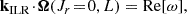 $$ \begin{aligned} \mathbf{k }_{\mathrm{ILR} } \!\cdot \! {\boldsymbol{\Omega }} (J_{r} \!=\! 0 , L) = {\mathrm{Re} }[\omega ] , \end{aligned} $$