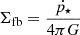 $ \Sigma _{\mathrm {fb}}=\frac {{\dot {p_{\star }}}}{4 \pi G} $