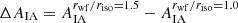 $ \Delta A_{\mathrm {IA}}=A_{\mathrm {IA}}^{r_{\mathrm {wf}}/r_{\mathrm {iso}} = 1.5}-A_{\mathrm {IA}}^{r_{\mathrm {wf}}/r_{\mathrm {iso}} = 1.0} $