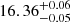 $ 16.36^{+0.06}_{-0.05} $