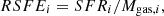 $$ RSFE_i = SFR_{i}/M_{{\mathrm {gas}}, i}, $$