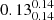 $ 0.13^{0.14}_{0.14} $