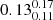 $ 0.13^{0.17}_{0.11} $