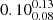 $ 0.10^{0.13}_{0.08} $