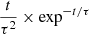 Mathematical equation: $ \frac {t}{\tau ^2} \times \exp ^{-t/\tau } $