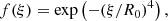 $$ \begin{aligned} f(\xi )&=\exp \left(-(\xi /R_0)^4\right),\end{aligned} $$