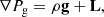 $$ \begin{aligned} \nabla P_{\rm g} = \rho \mathbf g + \mathbf L , \end{aligned} $$
