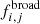 $ f_{i,j}^{\mathrm {broad}} $