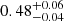 $ 0.48^{+0.06}_{-0.04} $