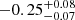 $ -0.25^{+0.08}_{-0.07} $