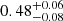 $ 0.48^{+0.06}_{-0.08} $