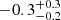 $ -0.3^{+0.3}_{-0.2} $