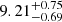 $ 9.21^{+0.75}_{-0.69} $