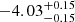 $ -4.03^{+0.15}_{-0.15} $
