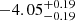 $ -4.05^{+0.19}_{-0.19} $