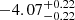 $ -4.07^{+0.22}_{-0.22} $
