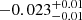 $ -0.023^{+0.01}_{-0.01} $