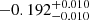 $ -0.192^{+0.010}_{-0.010} $