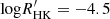 $ {\mathrm {log}} R^\prime_{\mathrm {HK}} = -4.5 $