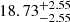 $ 18.73^{+2.55}_{-2.55} $