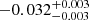 $ -0.032^{+0.003}_{-0.003} $