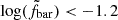 $ \log(\tilde{f}_{\mathrm{bar}}) < -1.2 $