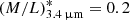 $ (M/L)_{3.4\,\upmu {\mathrm {m}}}^{*} = 0.2 $