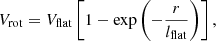 $$ V_{{\mathrm {rot}}} = V_{{\mathrm {flat}}} \left [1 - \exp \left (-\frac {r}{l_{{\mathrm {flat}}}}\right )\right ], $$