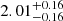 $ 2.01_{-0.16}^{+0.16} $