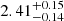 $ 2.41_{-0.14}^{+0.15} $