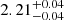 $ 2.21_{-0.04}^{+0.04} $