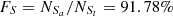 $ F_{S} = N_{S_{a}} / N_{S_{t}} = 91.78{\%} $