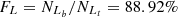 $ F_{L} = N_{L_{b}} / N_{L_{t}} = 88.92{\%} $