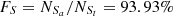 $ F_{S} = N_{S_{a}} / N_{S_{t}} = 93.93{\%} $
