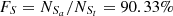 $ F_{S} = N_{S_{a}} / N_{S_{t}} = 90.33{\%} $