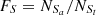 $ F_{S} = N_{S_{a}} / N_{S_{t}} $