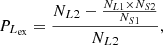 $$ P_{L_{\mathrm {ex}}} = \frac {N_{L2} - \frac {N_{L1} \times N_{S2}}{N_{S1}}}{N_{L2}}, $$