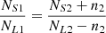 $$ \frac {N_{S1}}{N_{L1}} = \frac {N_{S2} + n_{2}}{N_{L2} - n_{2}} $$