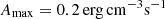 $ A_{\mathrm{max}} = {0.2}\,\mathrm{erg}\,\mathrm{cm}^{-3}\mathrm{s}^{-1} $