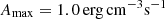 $ A_{\mathrm{max}} = {1.0}\,\mathrm{erg}\,\mathrm{cm}^{-3}\mathrm{s}^{-1} $