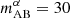 $ m^\alpha _{\mathrm {AB}} = 30 $