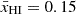 $ \bar {x}_{\mathrm {HI}} = 0.15 $