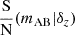 $ \frac {\mathrm {S}}{\mathrm {N}}(m_{\mathrm {AB}}|\delta _z) $
