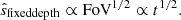 $$ {\hat {s}}_\mathrm {fixed depth}\propto \mathrm {FoV}^{1/2}\propto t^{1/2}. $$