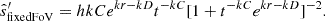 $$ {\hat {s}}^\prime_{\mathrm {fixed FoV}}=hkCe^{kr-kD}t^{-kC}[1+t^{-kC}e^{kr-kD}]^{-2}. $$