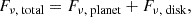 $$ \begin{aligned} F_{\nu , \text{ total}} = F_{\nu , \text{ planet}} + F_{\nu , \text{ disk}} ,\end{aligned} $$
