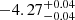 $ -4.27^{+0.04}_{-0.04 } $